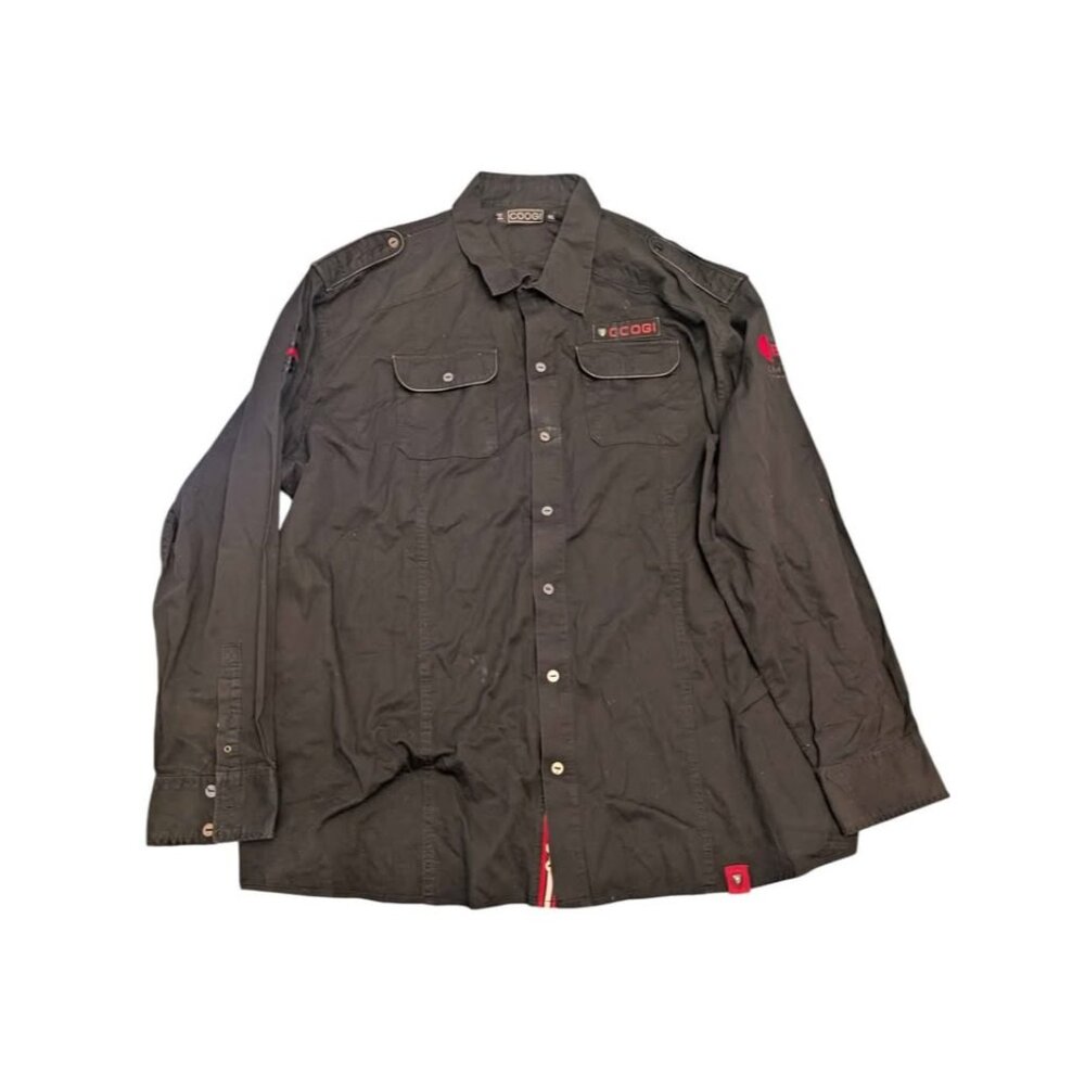 COOGI Vintage Black Casual Button Down Shirt in 6XL Y2k